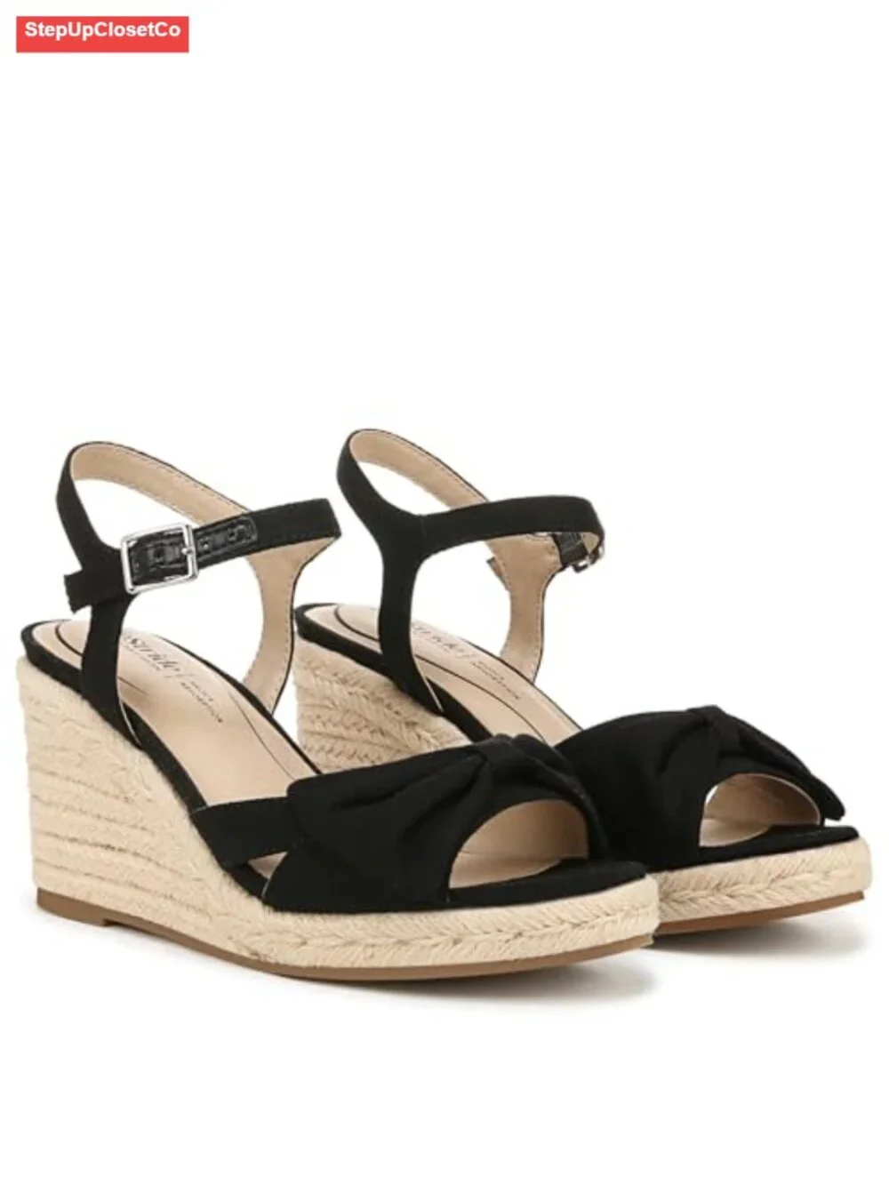 Casual Wedge Espadrille Sandal with Cushioning and Traction Sole